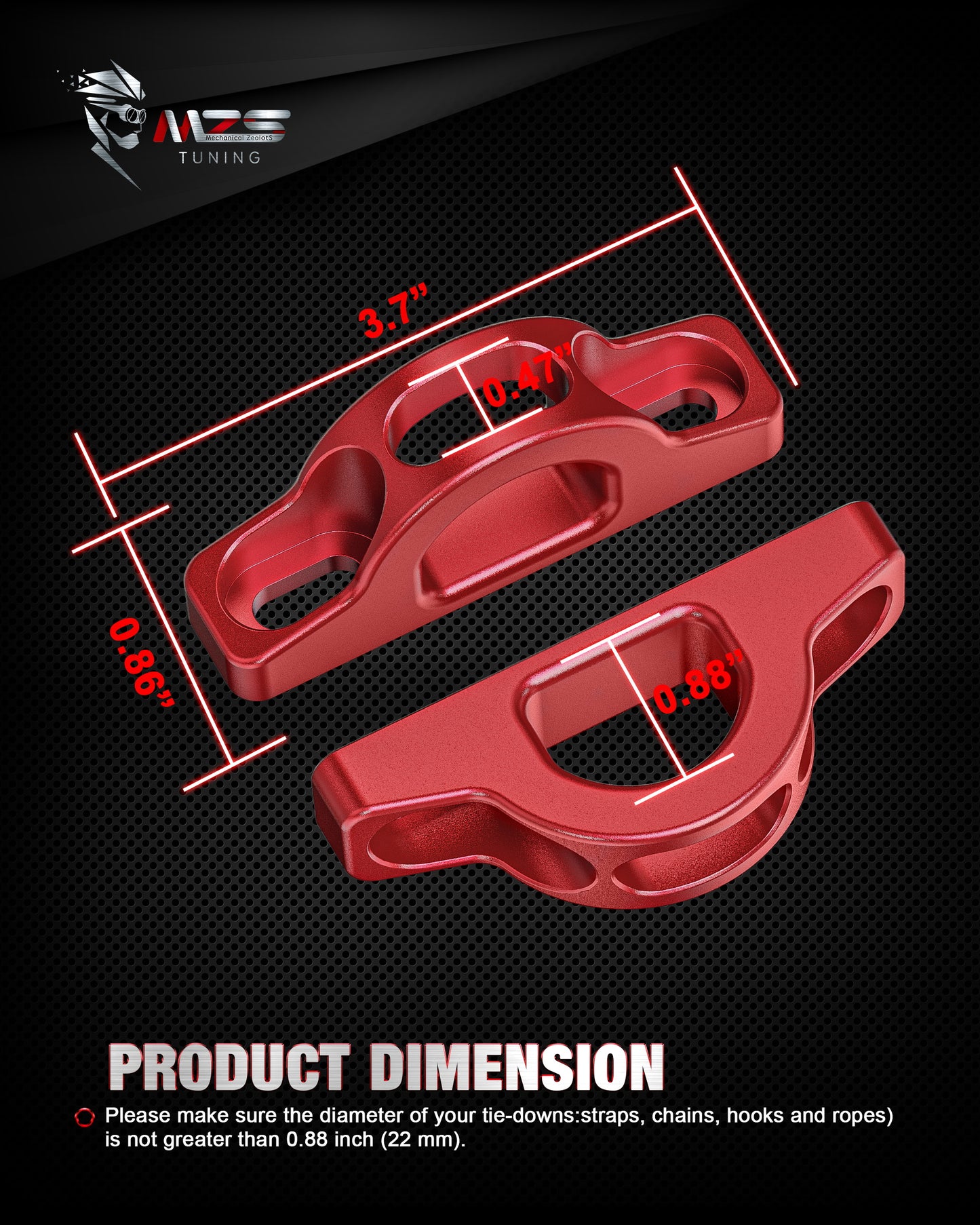 MZS Tie Down Hooks, Truck Bed Anchors Inner Hook Compatible with F250 F350 Super Duty, Replace HC3Z-9900064-AA HC3Z9900064AA 2PCS