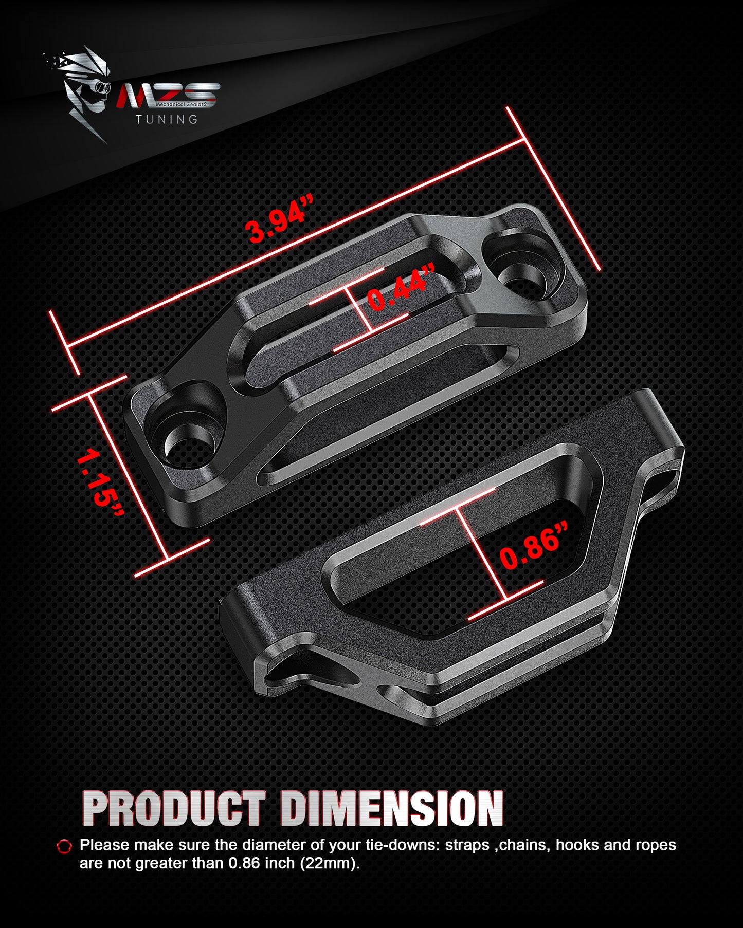 MZS Tie Down Anchors, Truck Bed Anchors Compatible with Frontier Titan Utili-Track Bed Rail System for Cargo Trailer, Replace 999T7-ZV00A 999T7ZV00A Black