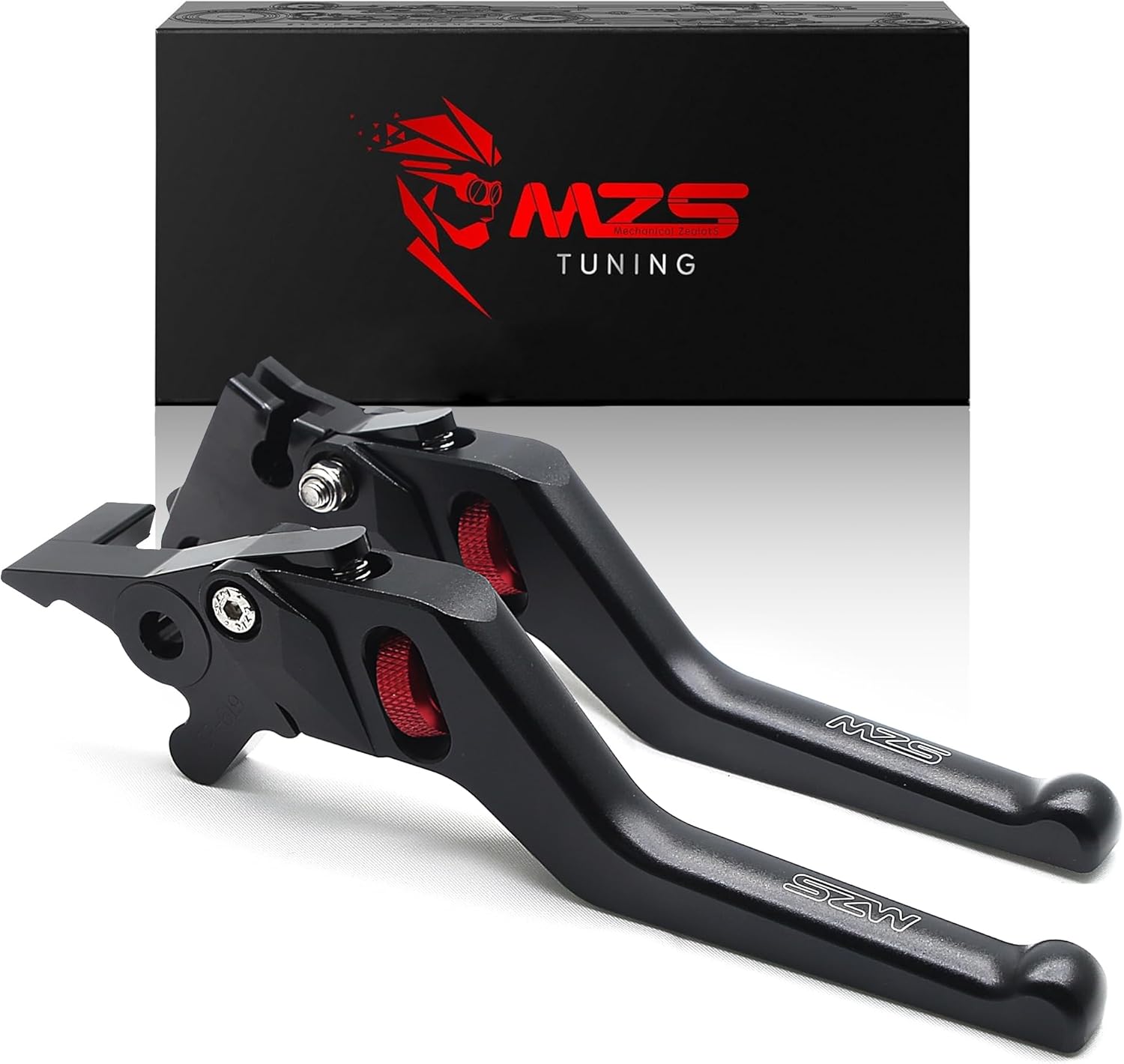 MZS Black Motorcycle Brake Clutch Levers Wheel Roller CNC Adjustable S