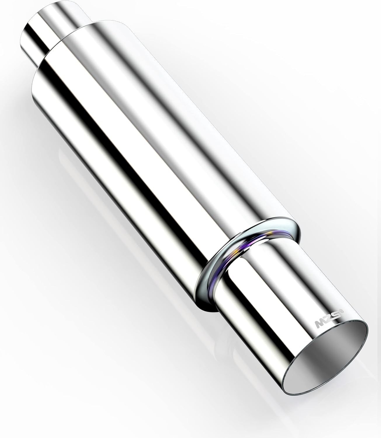 MZS Exhaust Muffler, 2.5" Inlet 4" Outlet 18.5" Length - Straight Through Universal