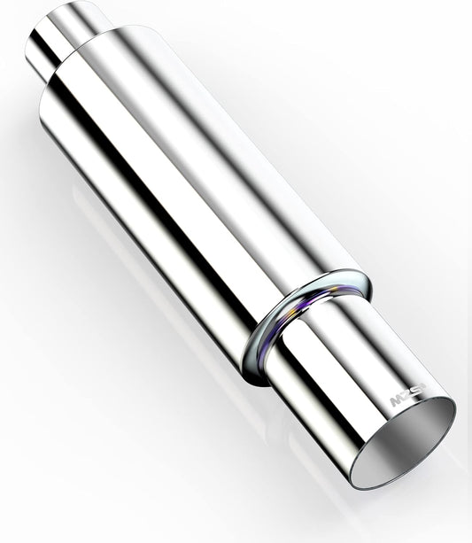 MZS Exhaust Muffler, 2.5" Inlet 4" Outlet 18.5" Length - Straight Through Universal