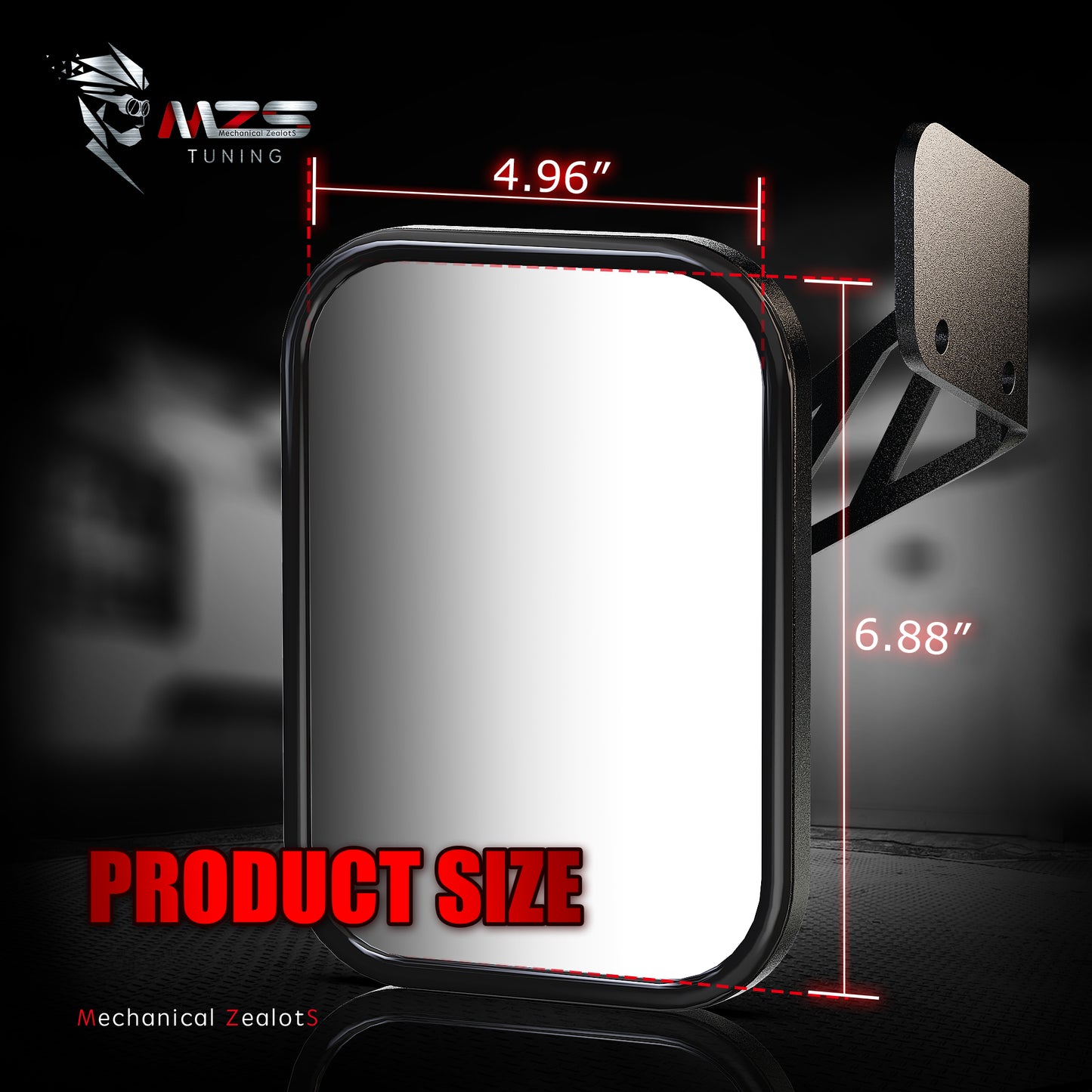 MZS Side Mirrors, Rear View Convex Mirrors w/Mounting Bracket, Fit Can am Maverick X3, DIY Install on Car Truck Off-Road Vehicles