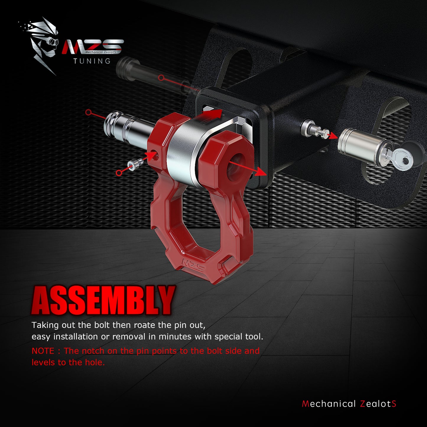 MZS 2" Shackle Hitch Receiver, 3/4" D Ring Shackle, Fits 2" Receivers Hitches for Towing Off-Road Use Vehicle Recovery