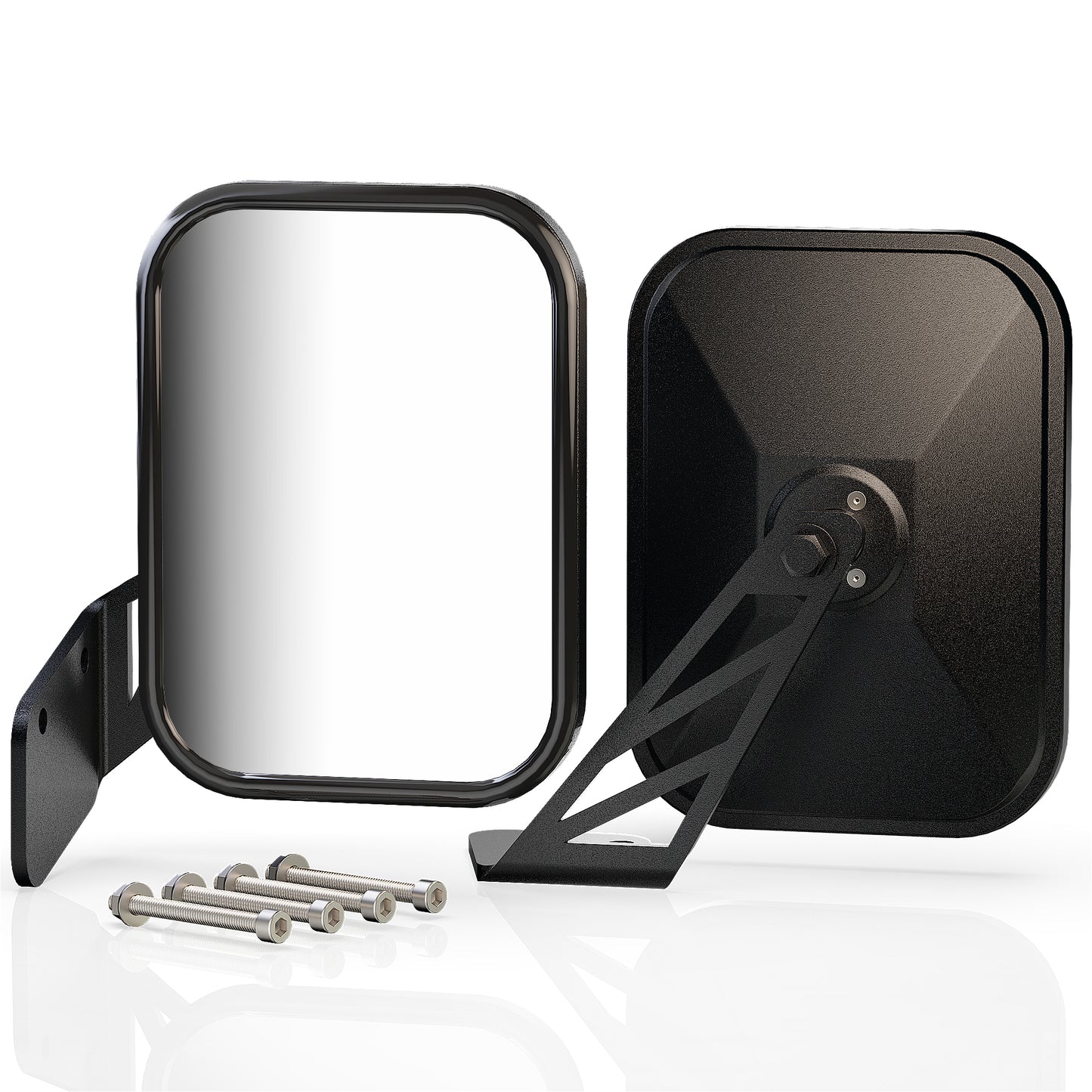 MZS Side Mirrors, Rear View Convex Mirrors w/Mounting Bracket, Fit Can am Maverick X3, DIY Install on Car Truck Off-Road Vehicles