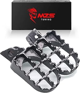 MZS Dirt Bike Foot Pegs, CNC Motocross Footpeg MX Footrest Pedal Black Compatible with KLX140 KLX140G 08-23 / KX65 00-24 / KX80 98-00 / KX85 01-24 / KX100 98-20 / KX112 22-24 / RM65 03-05 / RM100 03 Visit the MZS Store