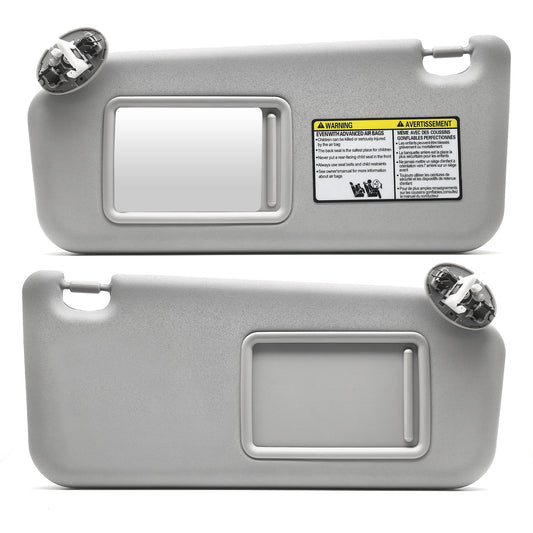 MZS Sun Visor Left Driver & Right Passenger Side Replacement Fit For 2006-2013 RAV4  Without Sunroof (Gray)