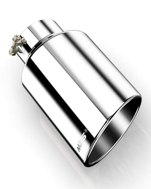 MZS Exhaust Tip - 4" Inlet 8" Outlet 15" Length Tailpipe Universal - Stainless Steel