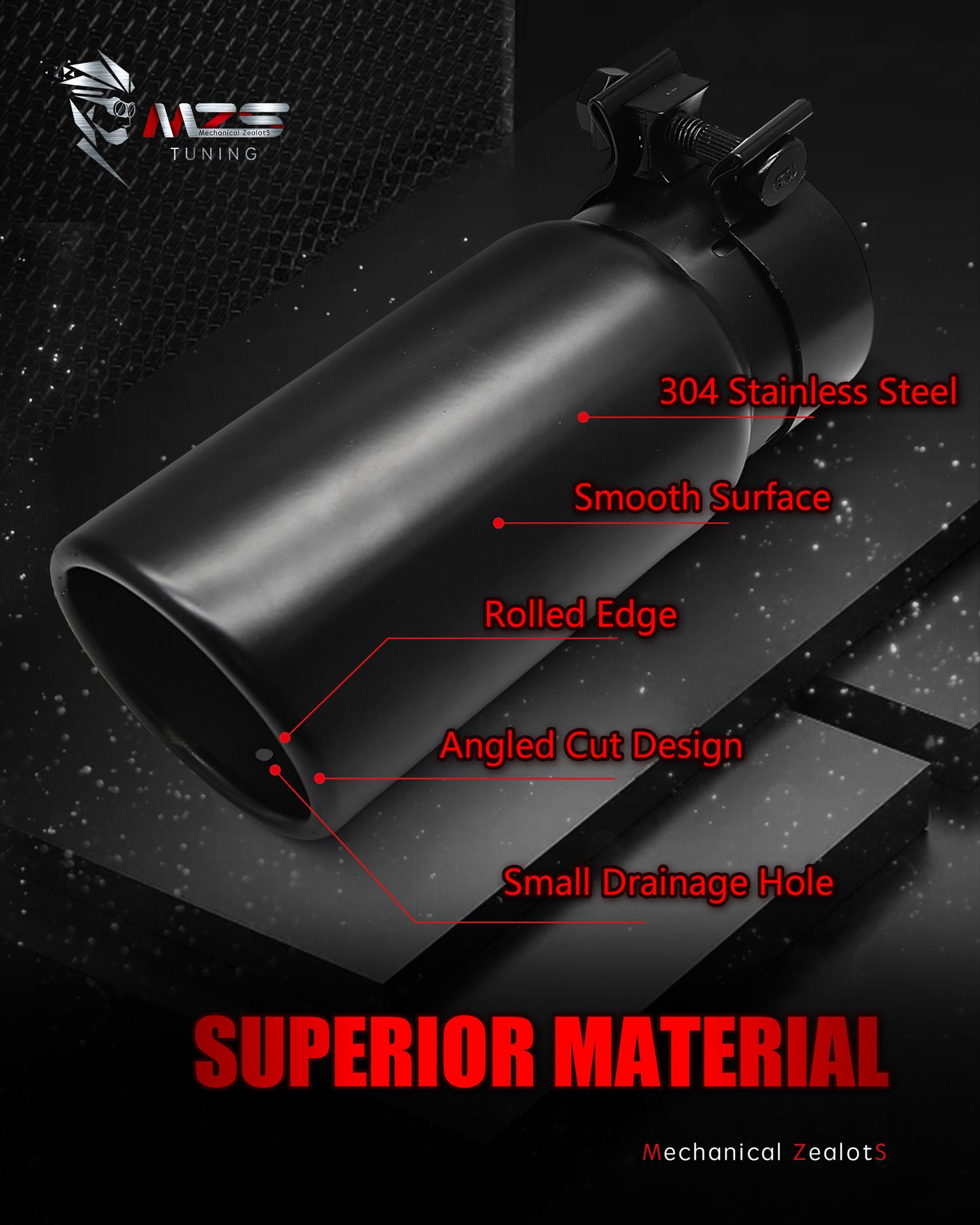 MZS Exhaust Tip for 2005-2023 Tacoma Exhaust Tailpipe Direct Replace OEM PT932-35180-02, 2018-2019 Tundra / 2018-2024 4Runner