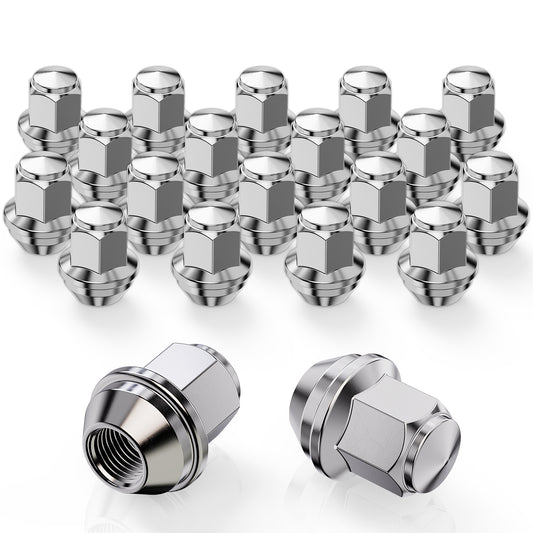 MZS M14x1.5 Lug Nuts, 21mm Hex Closed End Wheel Nut for Edge Explorer Maverick Mustang Fusion Aviator MKZ MKX Factory Wheels, Replace OEM ACPZ-1012-M ACPZ-1012-D 611-007, Chrome, 20Pcs