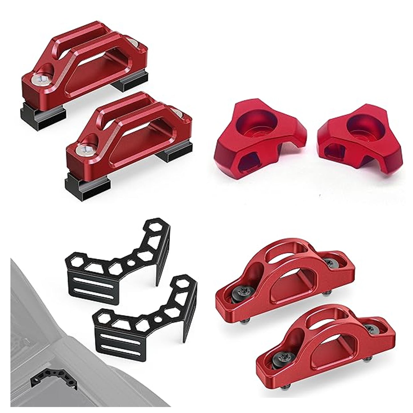 MZS Truck Bed Cleat & Corner Gussets & Hook Aluminium Tie Down Anchors Compatible with Tacoma, Replace Part Number PT278-35231, PT278-35100-BH, 663120C010, PT278-35112
