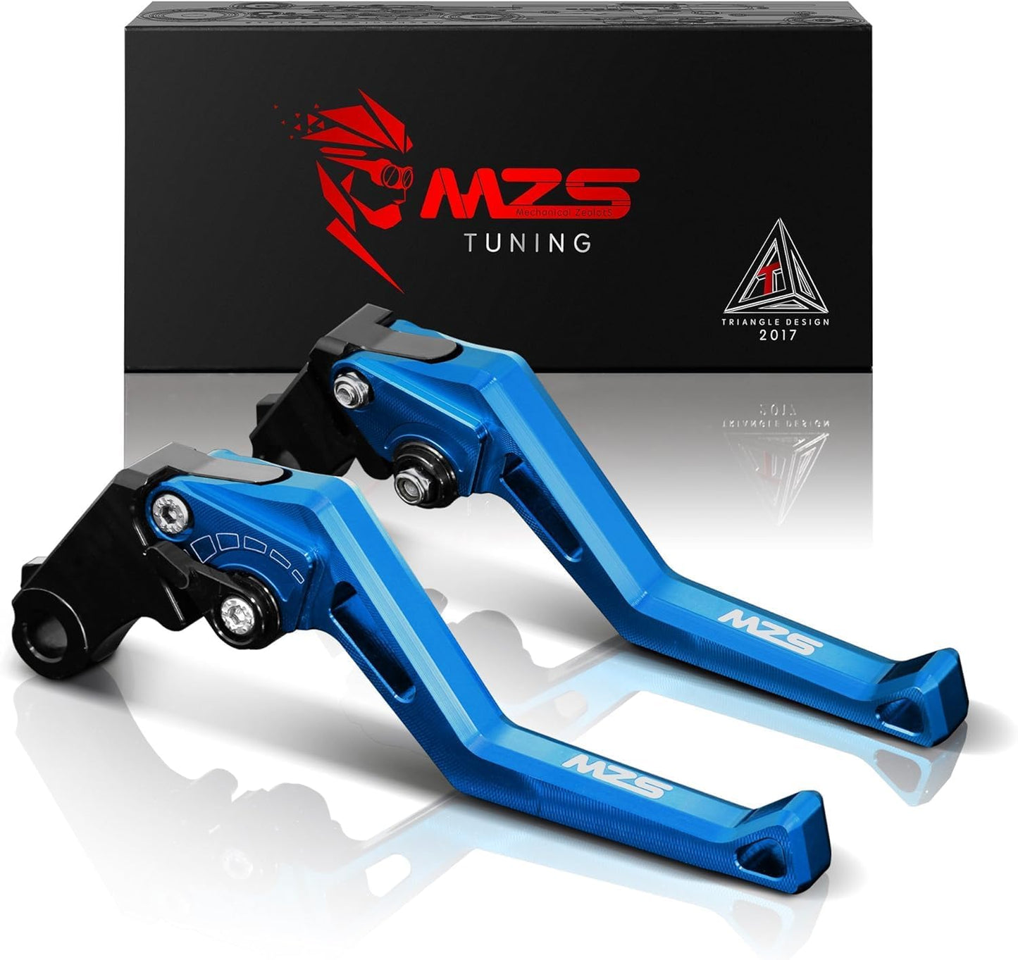MZS Black Motorcycle Clutch Brake Levers Short Adjustable CNC Compatible with Street Triple 08-16, Tiger 800/XC 11-14, Tiger 1050 07-16, Thruxton 04-15, Bonneville 06-15, Scrambler 06-13, Rocket 3 04-16, Daytona 04-06