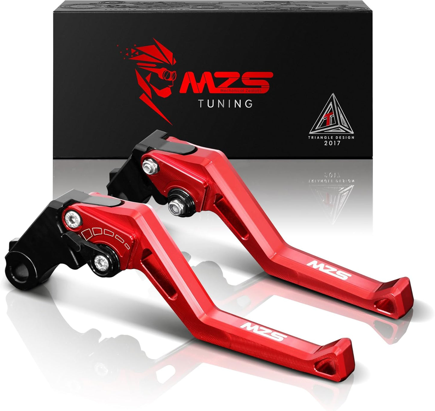 MZS Black Motorcycle Clutch Brake Levers Short Adjustable CNC Compatible with Street Triple 08-16, Tiger 800/XC 11-14, Tiger 1050 07-16, Thruxton 04-15, Bonneville 06-15, Scrambler 06-13, Rocket 3 04-16, Daytona 04-06
