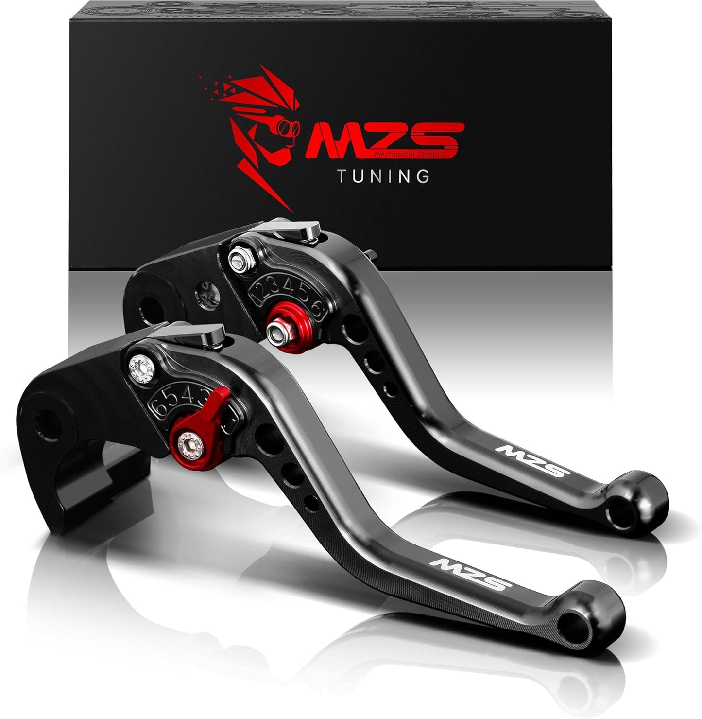 MZS Black Motorcycle Brake Clutch Levers Adjustable Short CNC Compatible with Honda