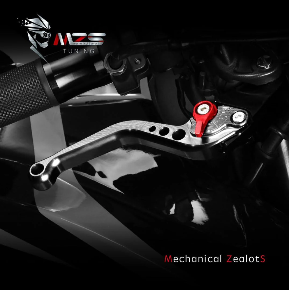 MZS TUNING Black Motorcycle Brake Clutch Levers Adjustable Short CNC Compatible with Kawasaki Z300 2015-2017