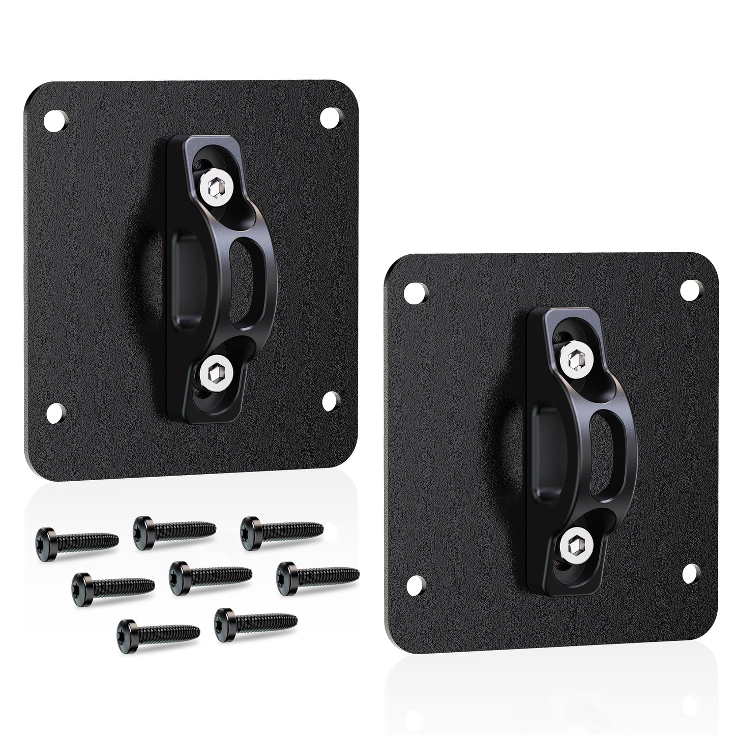 MZS Truck Bed Tie Down Anchors Compatible with 2015-2026 F150 Raptor Lightning / F250 F350 F450 F550 Super Duty, Steel Plates & Aluminium Cleats Replace FL3Z99000A64B FL3Z-9928408-AB, Black, 2Pcs