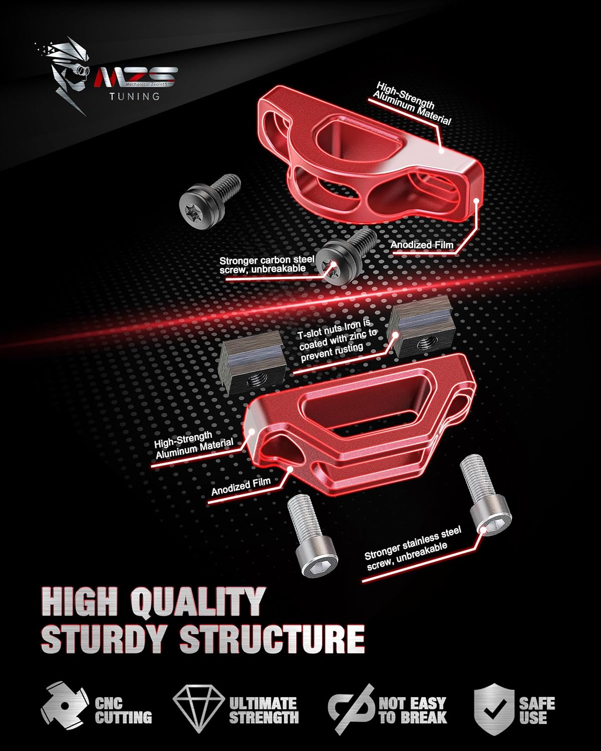 MZS T Slot Tie Downs & Corner Anchors Brackets & Truck Bed Hooks Compatible with Tacoma