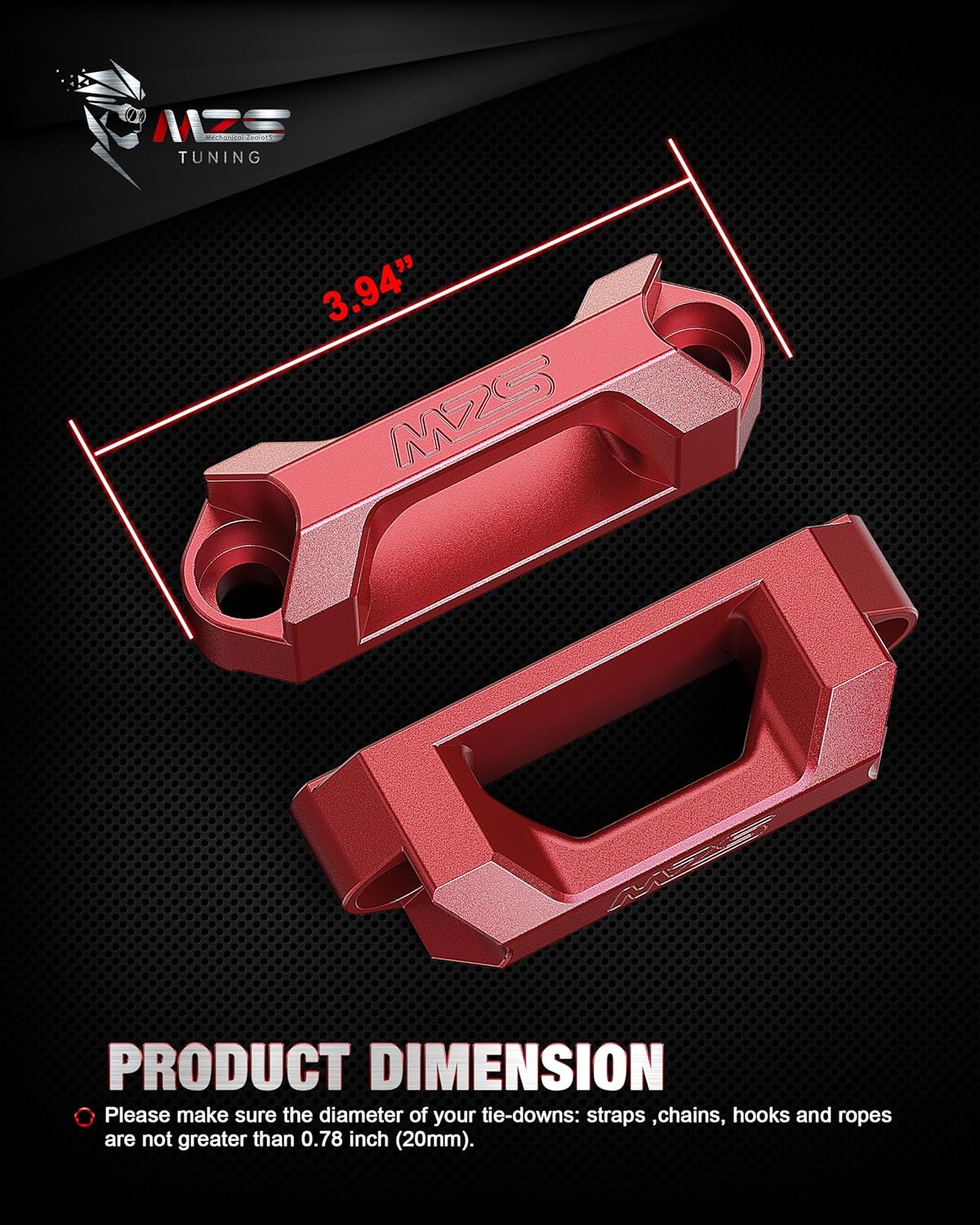 MZS Truck Bed Cleat & Tie Down Hook Aluminium Tie Down Anchors Compatible with Tacoma, Replace Part Number PT278-35231, 663120C010, PT278-35112