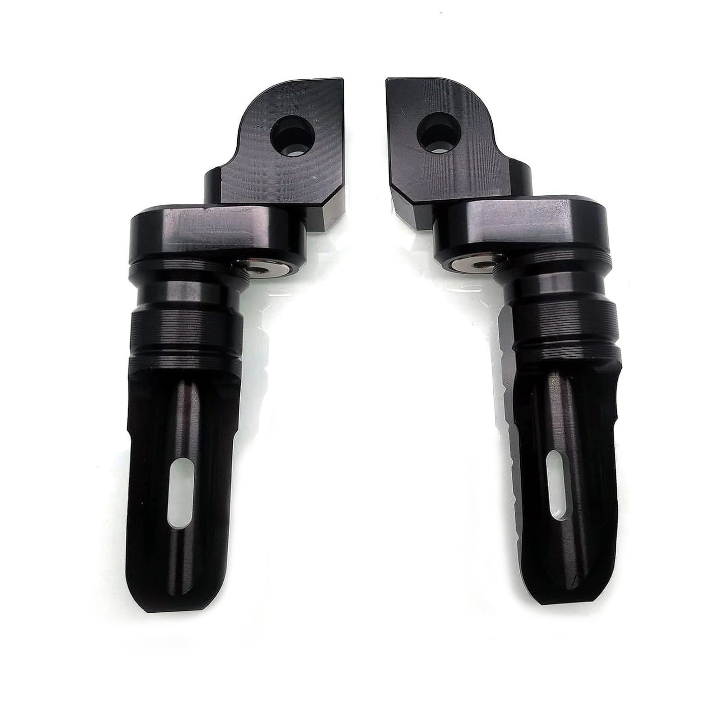 MZS Motorcycle Foot Pegs, Front Rider Footpegs Footrest Rest Pedal Adjustable Aluminum Black Compatible with GROM Monkey CBR 600 F2 F3 F4 F4I CBR600RR CBR1000RR VFR800 CB1100