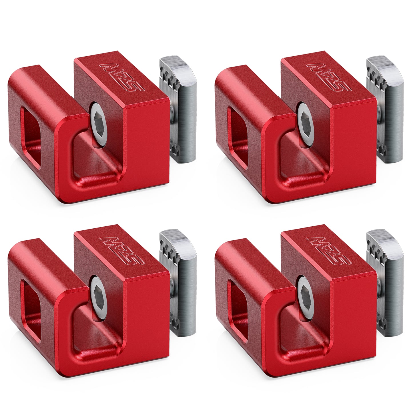 MZS Truck Bed Tie Down Anchors, Side Wall Stake Pocket Hooks Compatible with 2007+ Silverado Sierra 1500 2500 3500/2015+ Colorado Canyon Replaces 23146899 (Red, 2pcs)