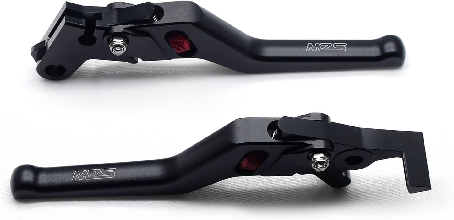 MZS Black Motorcycle Brake Clutch Levers Wheel Roller CNC Adjustable Short Compatible with Honda