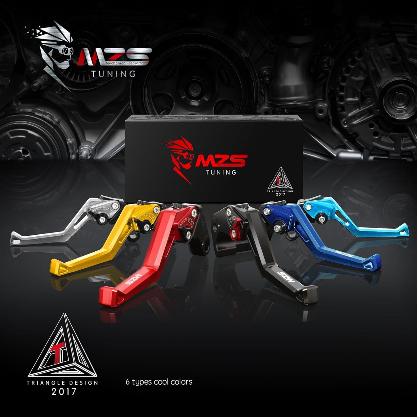 MZS Black Motorcycle Brake Clutch Levers Adjustable Short Compatible with Honda