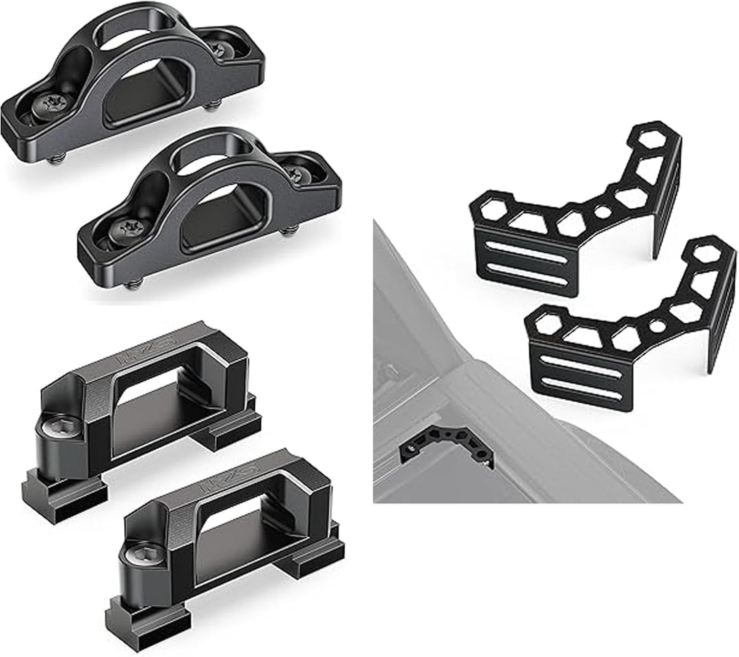 MZS Truck Bed Hooks & Tie Down Anchors & Bed Corner Brackets Compatible with Tacoma