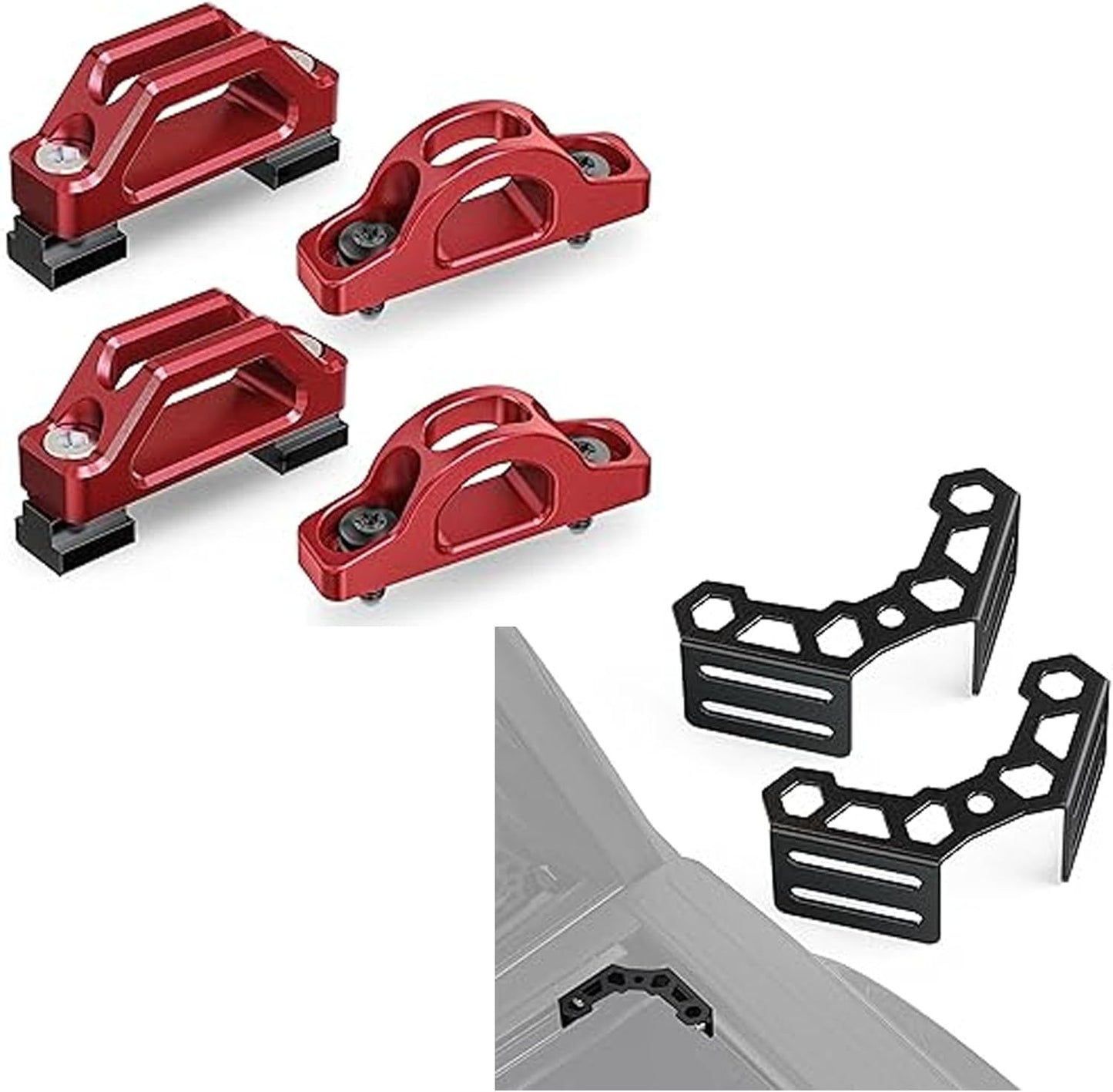 MZS T Slot Tie Downs & Corner Anchors Brackets & Truck Bed Hooks Compatible with Tacoma
