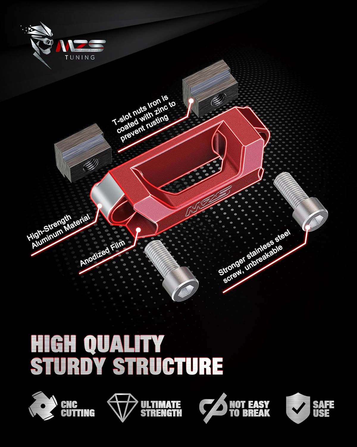 MZS Truck Bed Hooks & Tie Down Anchors & Bed Corner Brackets Compatible with Tacoma