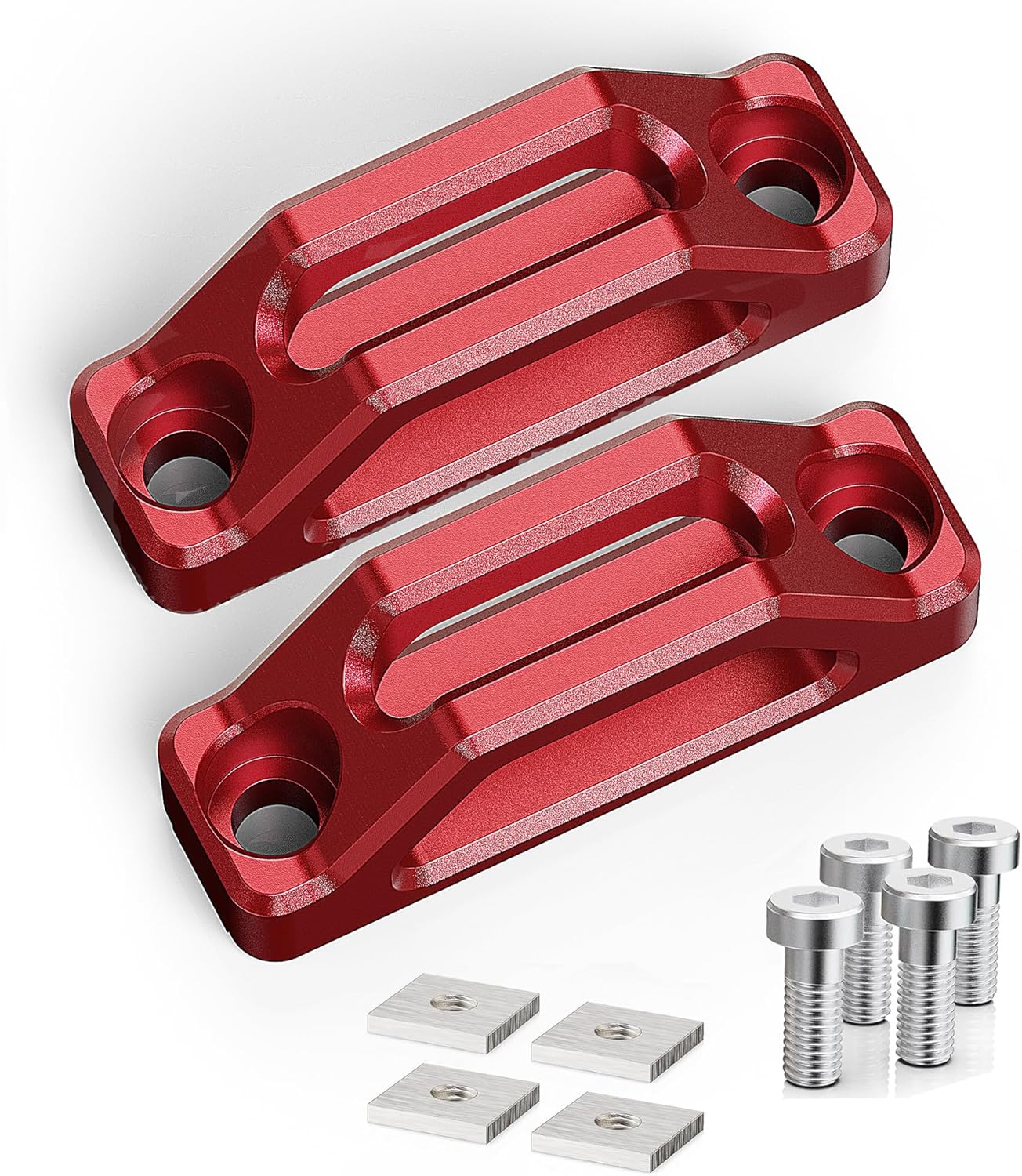 MZS T-Track Mount Tie Down Anchors, T-Slot Bolts Square Nuts Rail Cleats Fit for Most Crossbar Roof Rack Pickup Truck RV Kayak Boat Canoe with T/C Channels, 2Pcs