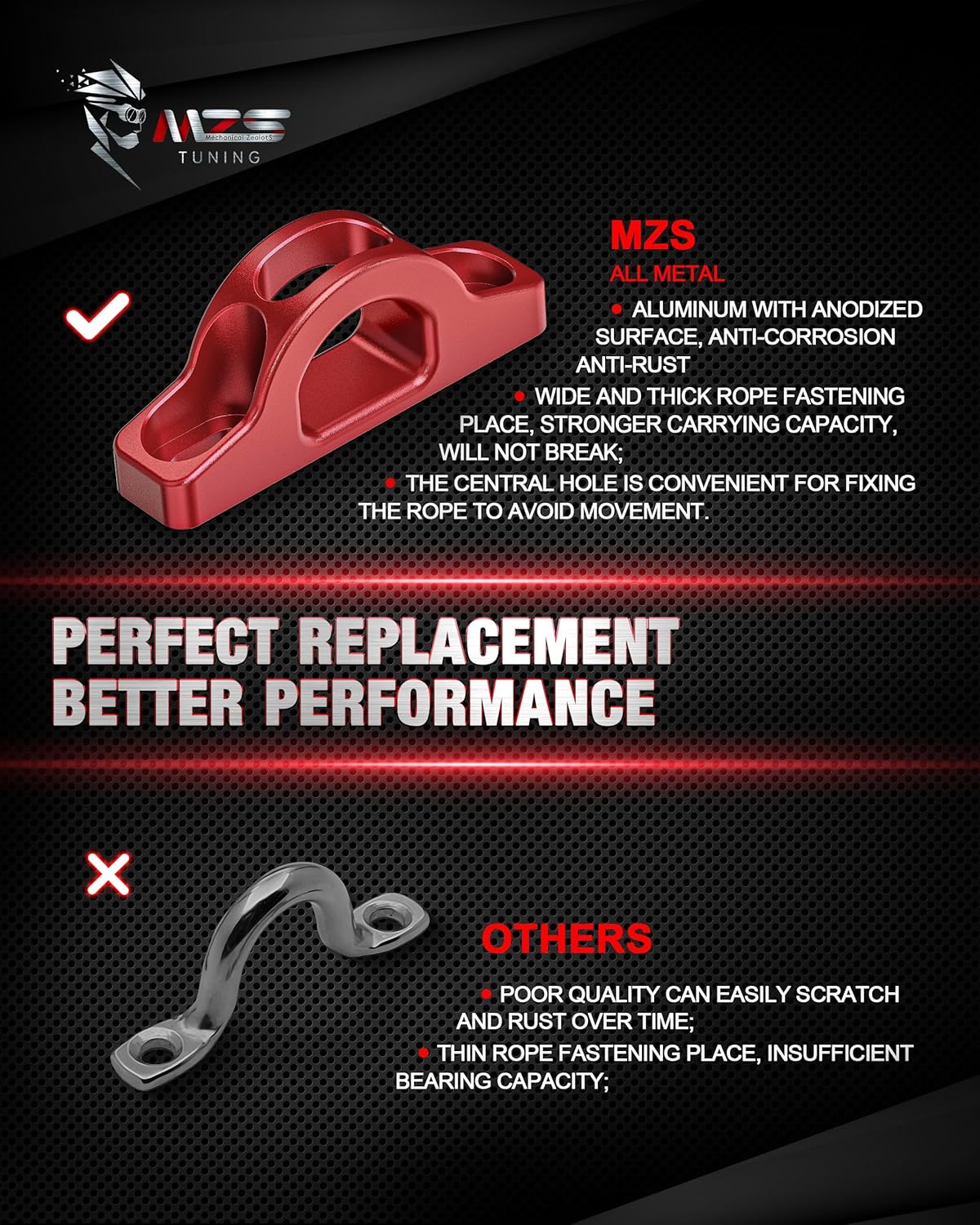 MZS Truck Bed Hooks & Tie Down Anchors & Bed Corner Brackets Compatible with Tacoma