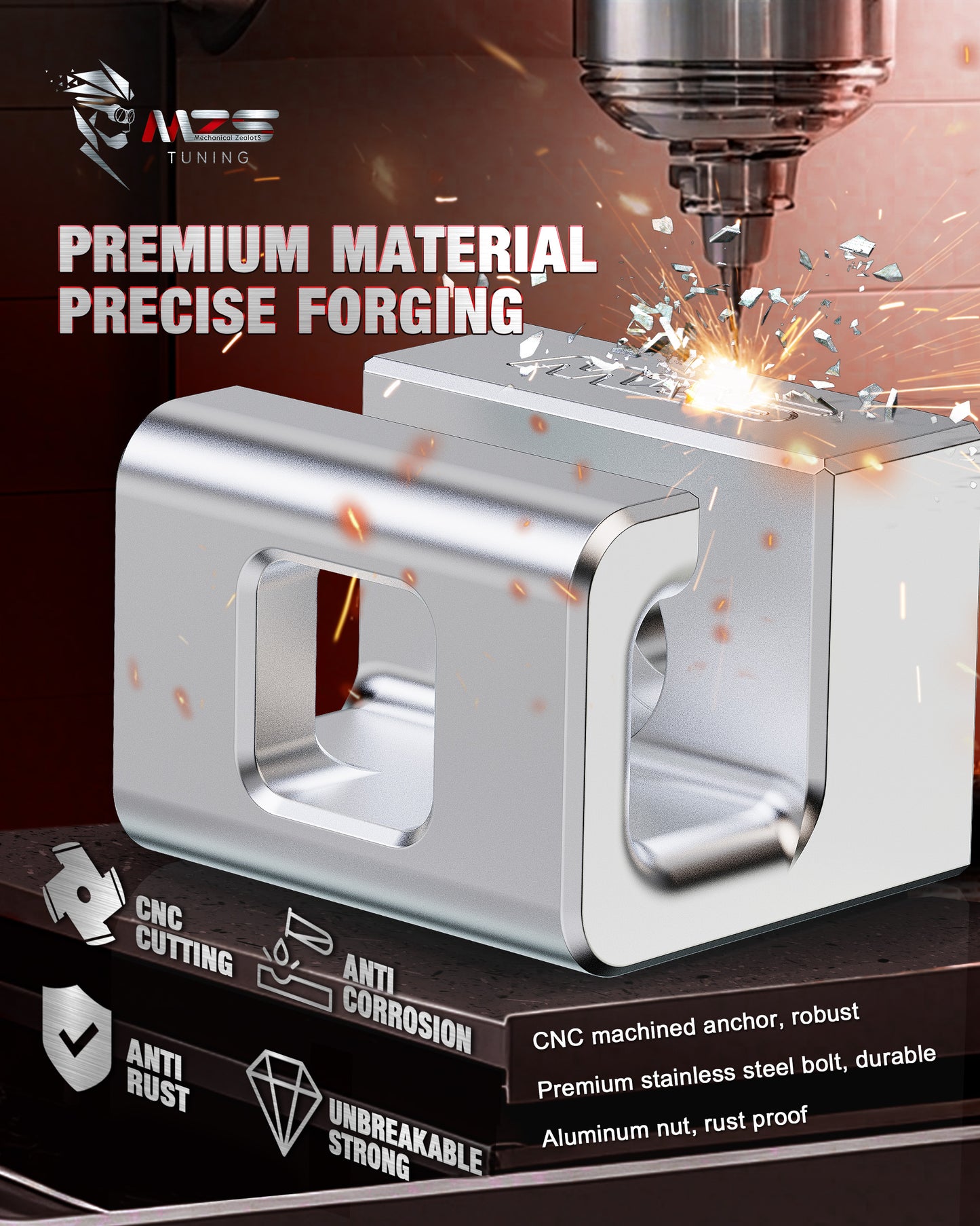 MZS X3 X4 X5 X6 Hybrid Slide Rail Hooks for Rear Trunk Cargo Luggage Lashing Rail, Aluminum Tie Down Anchors Replace 51477146024 51473400537 51477331198