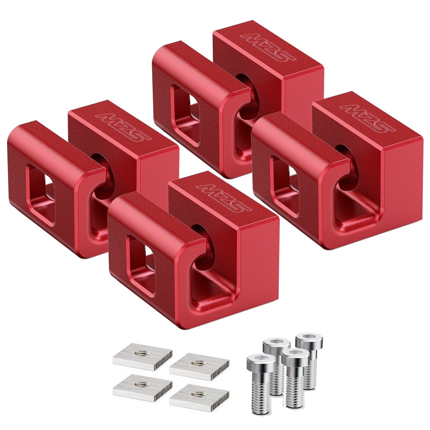 MZS Roof Rack Tie Down Anchors, T Track Rail Cleats Compatible with Roof Rack Crossbars with T/C Channels, for Most Pickup Truck Bed Kayak Boat System RV Canoe