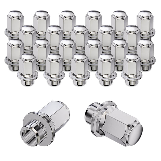 MZS M12x1.5 Lug Nuts, 21mm Hex Closed End Mag Seat Wheel Nut for Tacoma / 4Runner / FJ Cruiser / Rav4 / Corolla/Camry / GX460, Replace OEM 611167 611212 9094201058 9094201084, Chrome, 24PCS