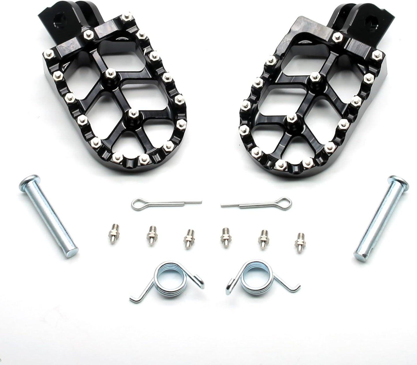 MZS Motorcycle Foot Pegs, Front Motocross Footpeg MX Footrest Rest Pedal CNC Black Compatible with GROM 2014-2025 / Monkey 2019-2025 / Dax 125 2025