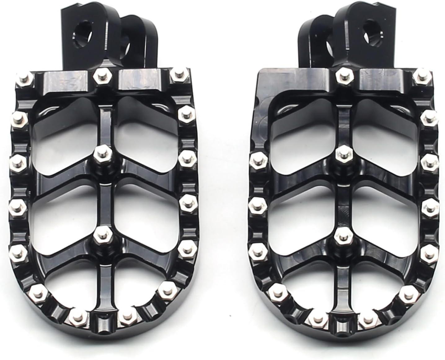 MZS Motorcycle Foot Pegs, Front Motocross Footpeg MX Footrest Rest Pedal CNC Black Compatible with GROM 2014-2025 / Monkey 2019-2025 / Dax 125 2025