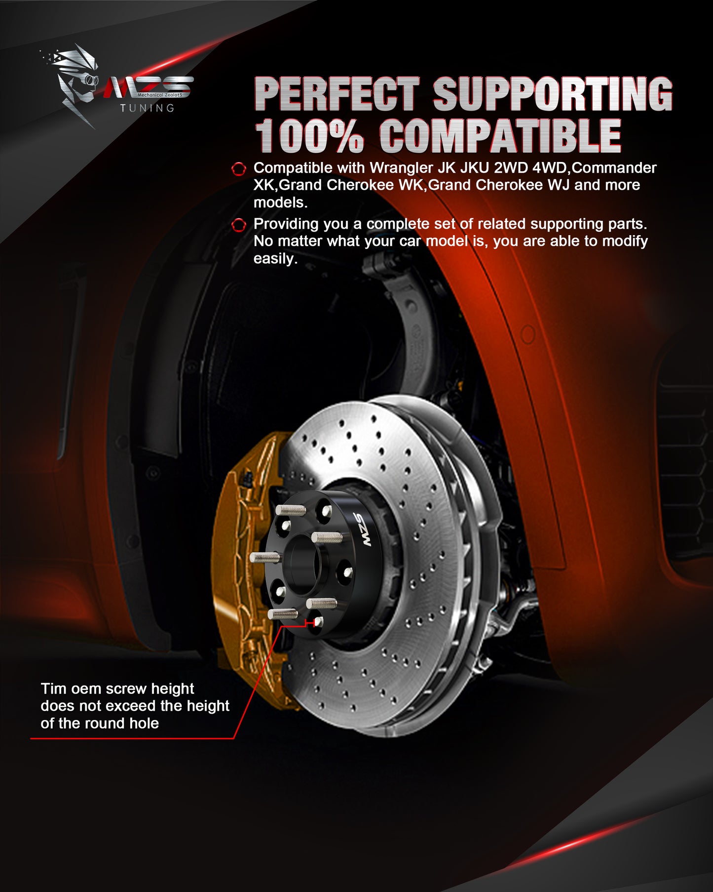 MZS 5x5 Wheel Spacers - 1.5in 5x127mm 71.5mm Fit for Wrangler/Grand Cherokee /Commander XK with 1/2"-20 Studs