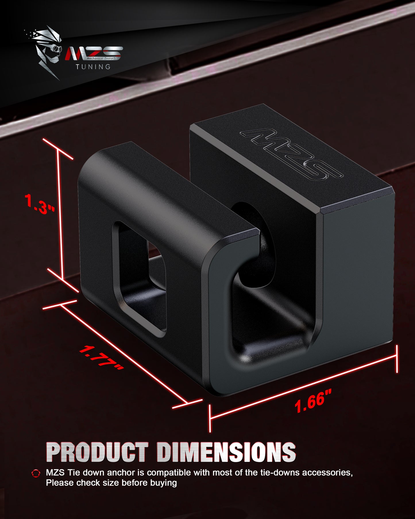 MZS Tie Down Anchors, Bed Rail Cleats Fit for Tacoma/Tundra/Gladiator (Black)