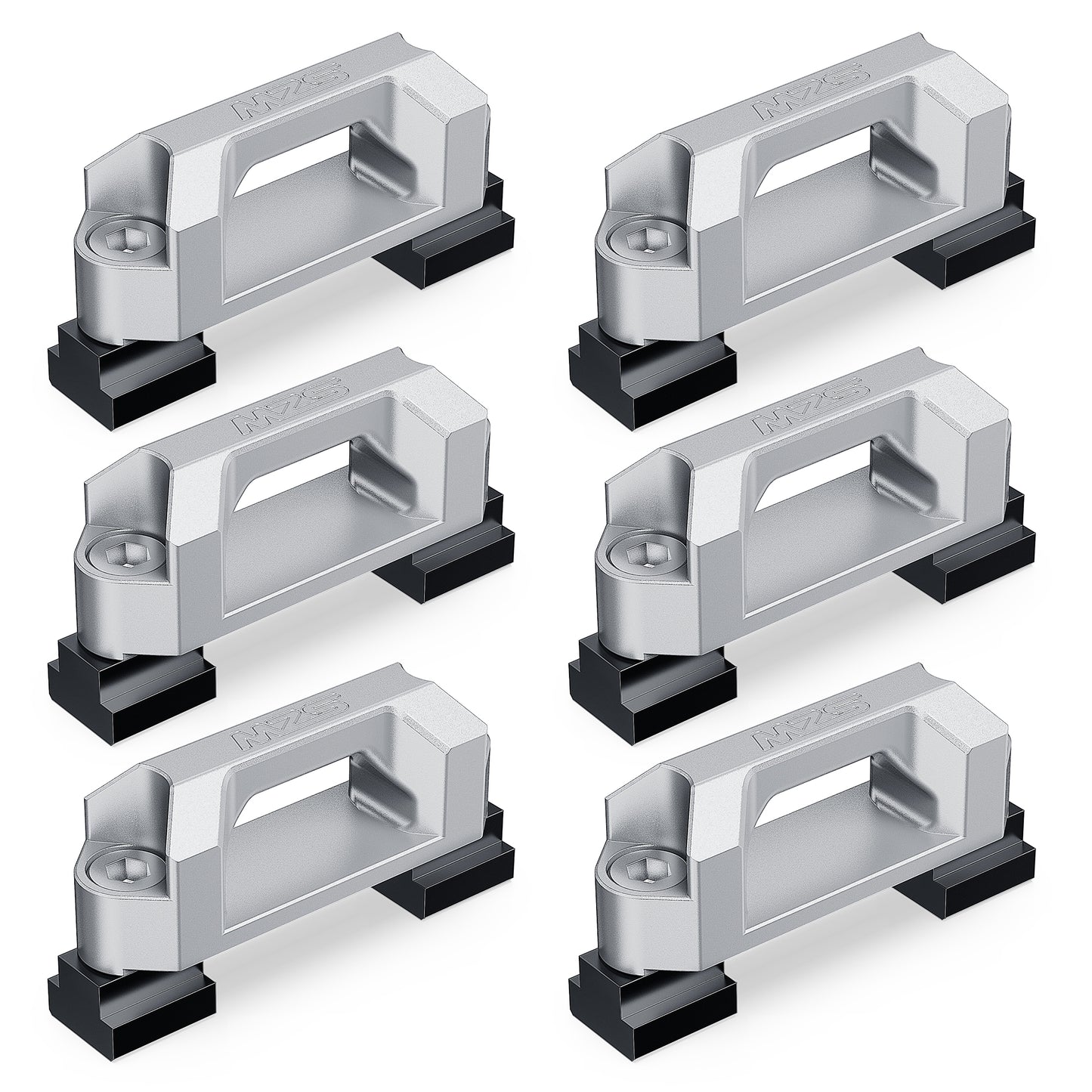 MZS Truck Bed Rail Cleats Tie Down Anchors T Slot Nuts Compatible with Tacoma/Tundra/Gladiator Deck Rail System for Cargo Management, Replace PT27835160 PT27835112 PT2780C010, Sliver