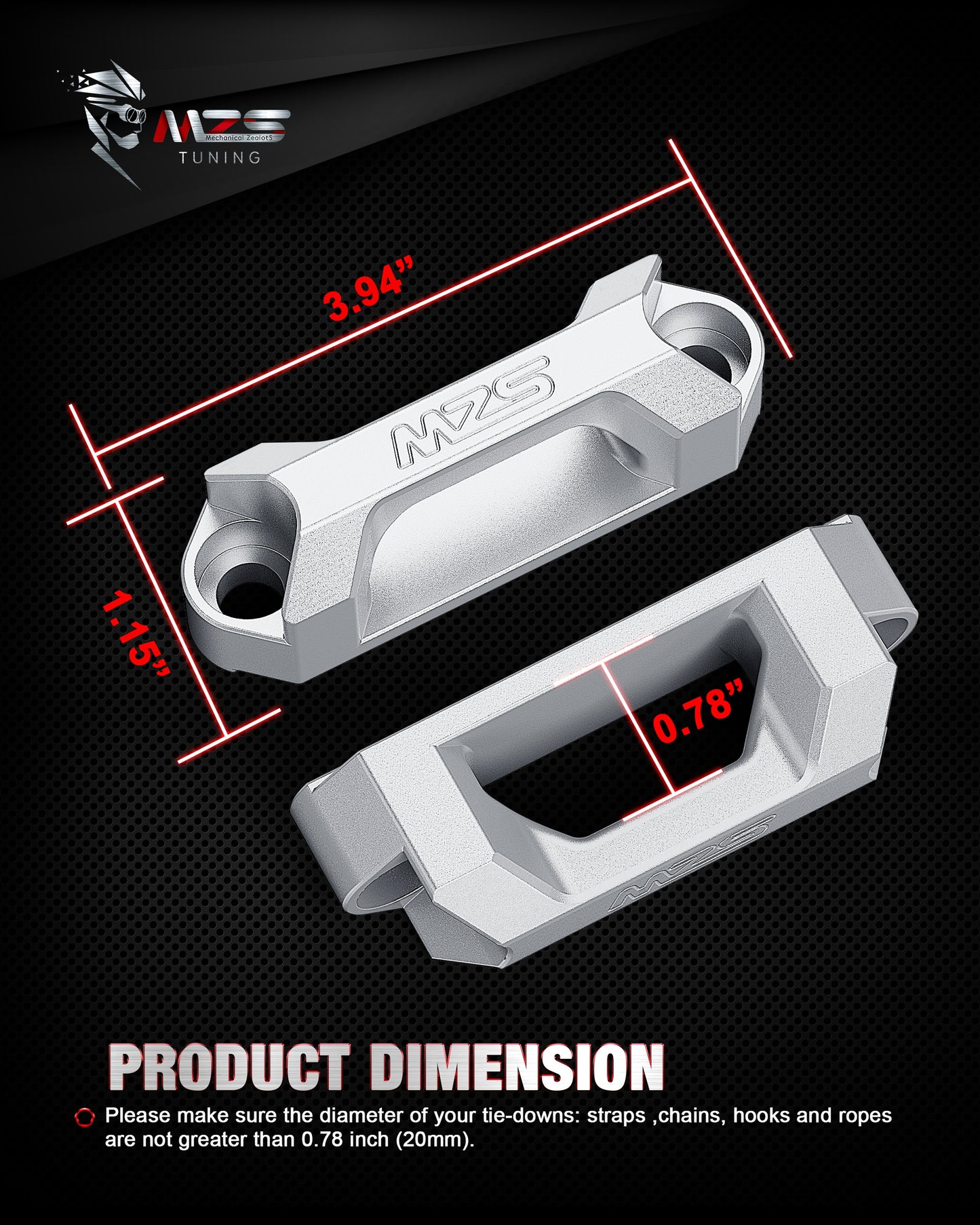 MZS Truck Bed Rail Cleats Tie Down Anchors T Slot Nuts Compatible with Tacoma/Tundra/Gladiator Deck Rail System for Cargo Management, Replace PT27835160 PT27835112 PT2780C010, Sliver