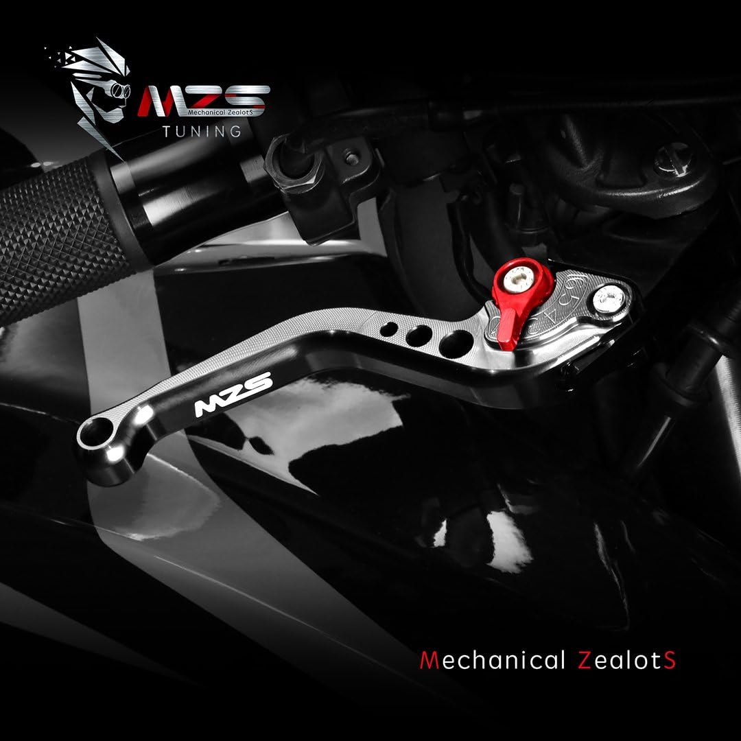 MZS Black Motorcycle Brake Clutch Levers Adjustable Short Compatible with Diavel X/Monster 1100 1200 / Multistrada 950 1200 1260 / Panigale/Streetfighter 848 1100 V4 SP / 749 848 999 1098 1198