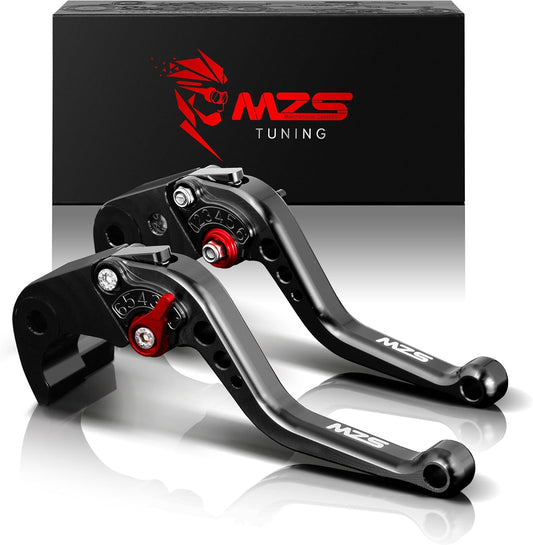 MZS Black Motorcycle Brake Clutch Levers Adjustable Short CNC Compatible with KLE300 KLE300X KLX150S KLX125 KLX250 KLX230 KLX230R KLX300 Z125 Z250SL Z300 Z400 EX250 EX300 EX400