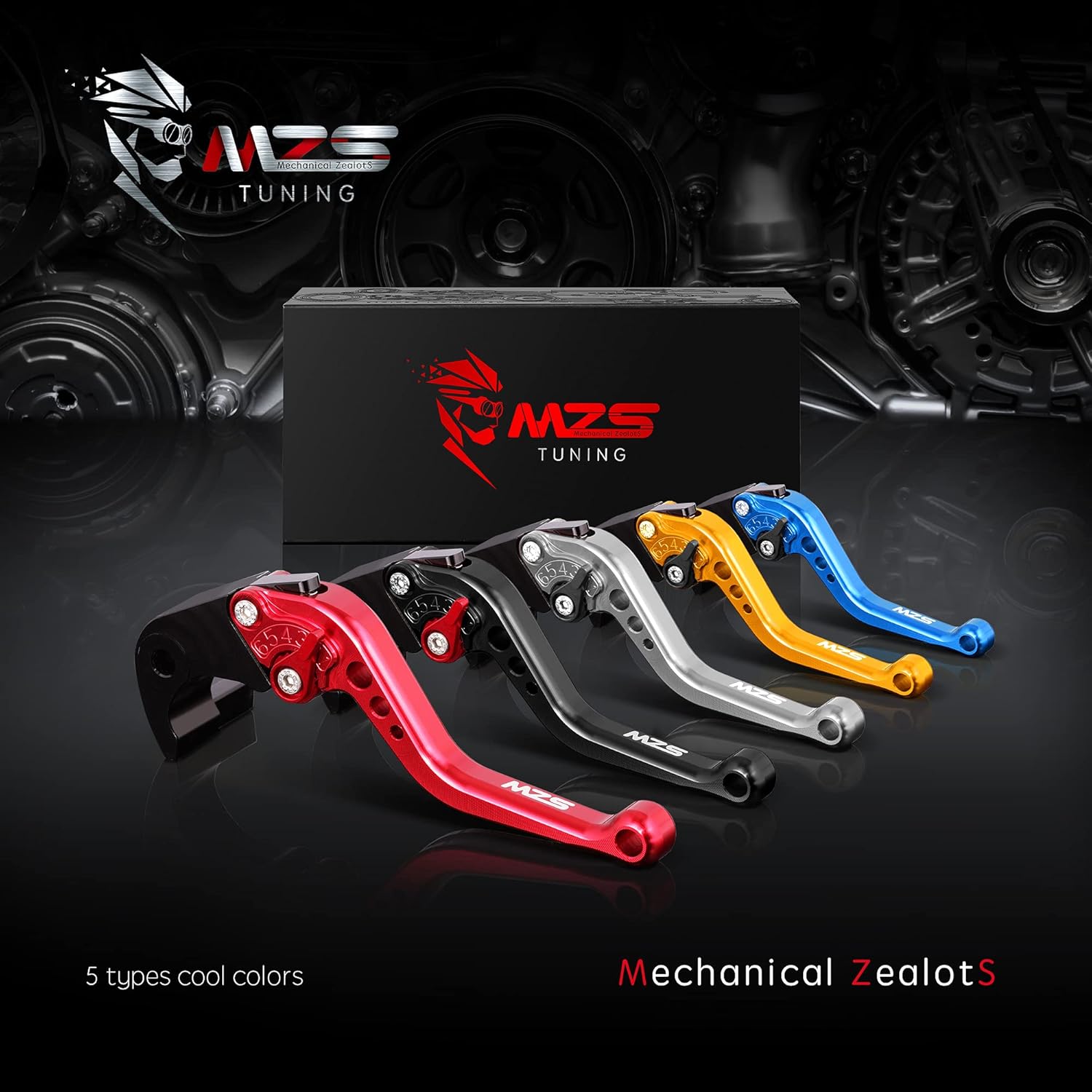 MZS Black Motorcycle Brake Clutch Levers Adjustable Short CNC Compatib