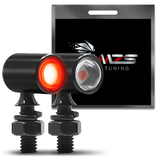 MZS Motorcycle Rear LED Turn Signals, Red Light Mini Turn Signal Tail Light, Minimalist Design, Universal 6mm Screw Suitable for 6mm/8mm/10mm Hole Compatible with Most Family Motorcycles