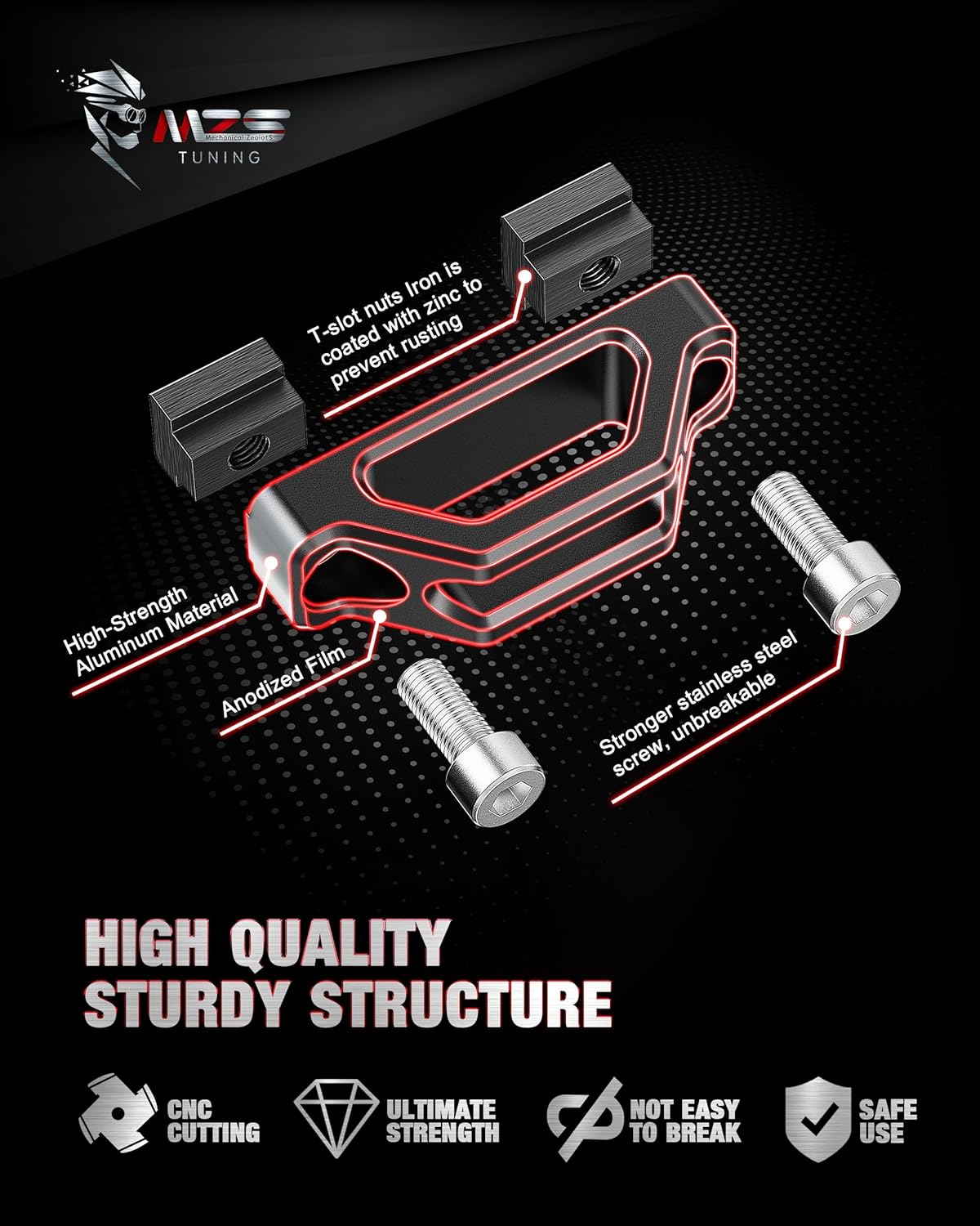 MZS Truck Bed Hook & Tie Down Cleat Aluminium Tie Down Anchors Compatible with Tacoma, Replace Part Number PT278-35231, 663120C010, PT278-35112