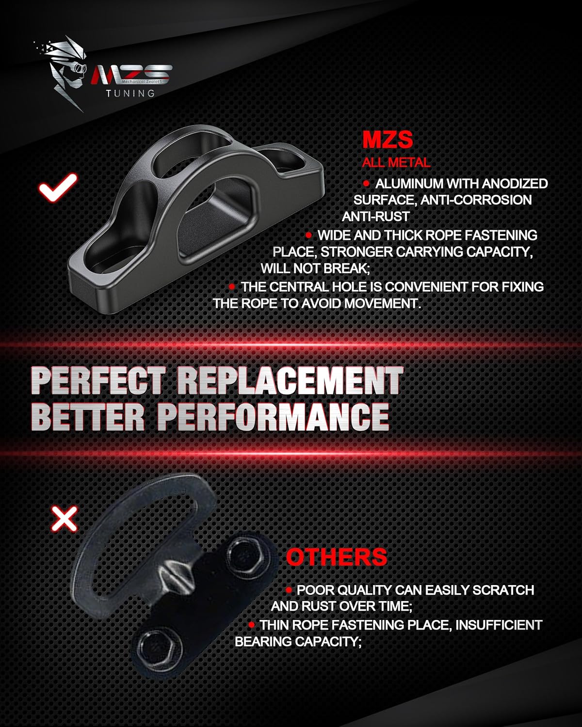 MZS Tie Down Hooks Truck Bed Anchors Rear Rope Hook Compatible with 2005-2024 Frontier / 2004-2015 Titan, Replace 93806-7S200 938067S200, Pack of 2