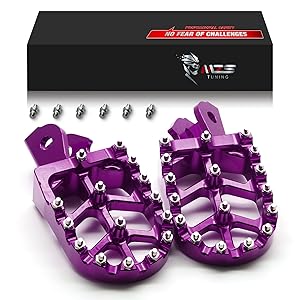 MZS Dirt Bike Foot Pegs, CNC Motocross Footpeg MX Footrest Rest Pedal Black Compatible with CRF250F CRF150F CRF230F XR150L Sur Light Bee X S LBS LBX MX3 XXX KDX200 HAWK 250 X160 X260 E Ride Pro SS