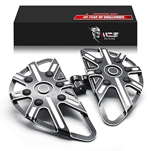 MZS Motorcycle Foot Pegs, Touring Front Floorboards Cruiser Rear Footboards Skeleton Chrome Compatible with Sportster Softail Dyna V Rod Road Glide Electra Street Glide Road King Trike 84-24