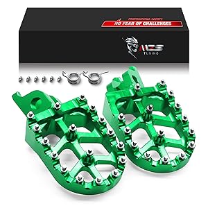 MZS Dirt Bike Foot Pegs, Motocross Wide Footpeg Black Compatible with KX250 KX450 KX250F KX450F KX250X KX450X CR125 CR250 CRF150R CRF250R CRF250 RALLY CRF250X CRF300L CRF450R CRF450L CRF250L CRF1000L
