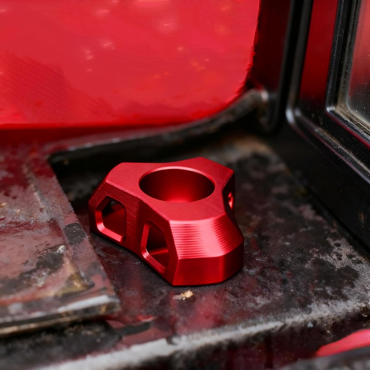 MZS Truck Bed Tie Down Anchors, Heavy Duty Cargo Tie Down Hooks Compatible with 2007-2025 Tundra 2nd 3rd Gen Pickup (Red, 2pcs)